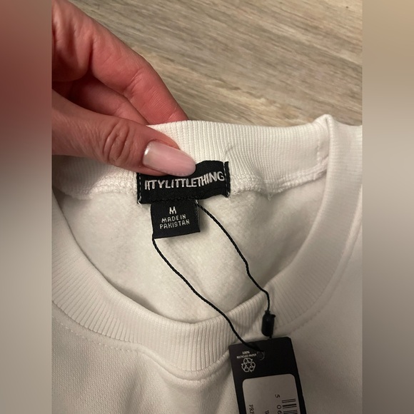 NWT PLT WHITE OVERSIZED SWEATSHIRT M - Picture 5 of 7